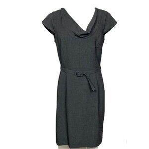 Marvin Richards Dress Womens Size 10 Gray Sheath Belted Cap sleeves Grey